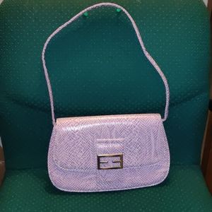 Purple Faux Reptile Skin Vintage Bag